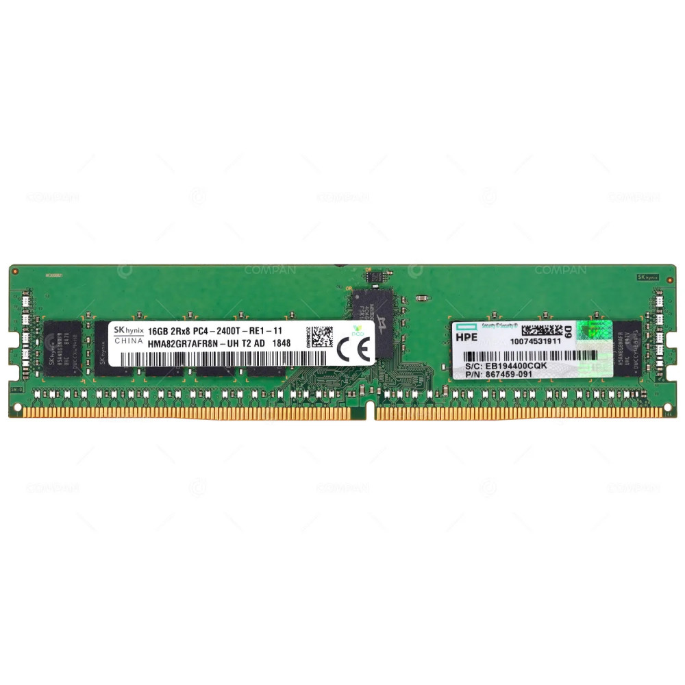 867459-091  HP DDR4 16GB 2RX8 PC4-19200 2400MHZ RDIMM CL17